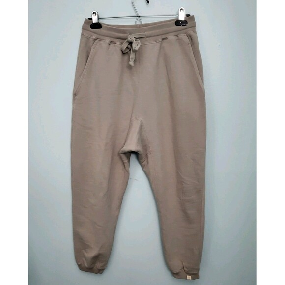 TKEES Jogger Pants Womens 1 S Gray Drop Crotch Sweatpants Tapered - Picture 2 of 8